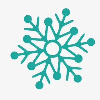 手绘六角雪花免抠