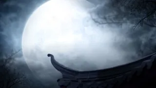 月高风黑暗夜廊檐一角静寂免抠