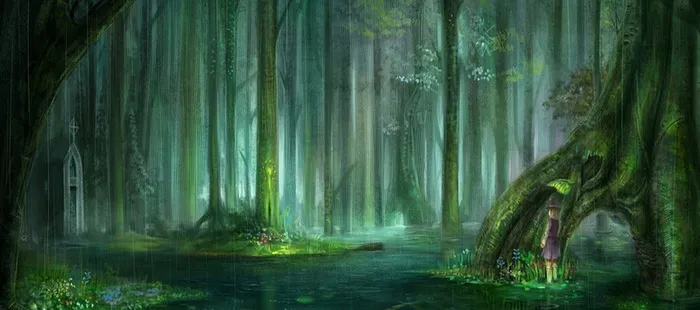 梦幻童话森林背景banner高清