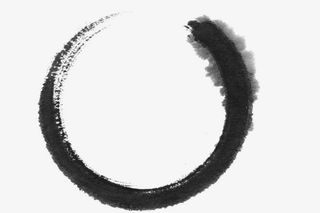 水墨风格圆形免抠