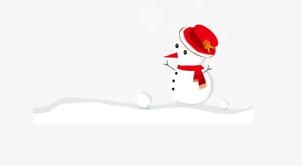 雪地上的雪球和雪人免抠