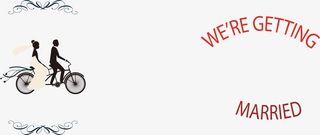 结婚自行车海报背景矢量图