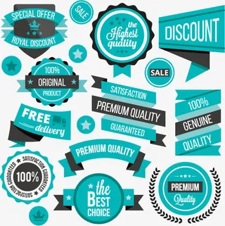 矢量浅蓝色标签素材免抠