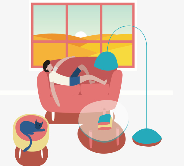 周末宅在家休息的人免抠