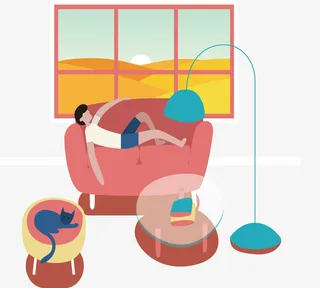 周末宅在家休息的人免抠