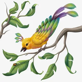 树枝上的小鸟免抠