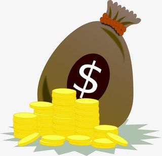 硬币和钱袋免抠