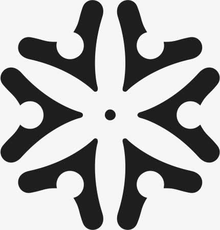 角花底纹花型对称平面图形免抠