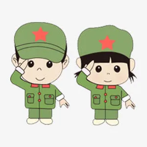 五一劳动绿色卡通人物免抠