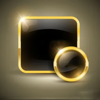 金色质感边框按钮海报背景素材高清