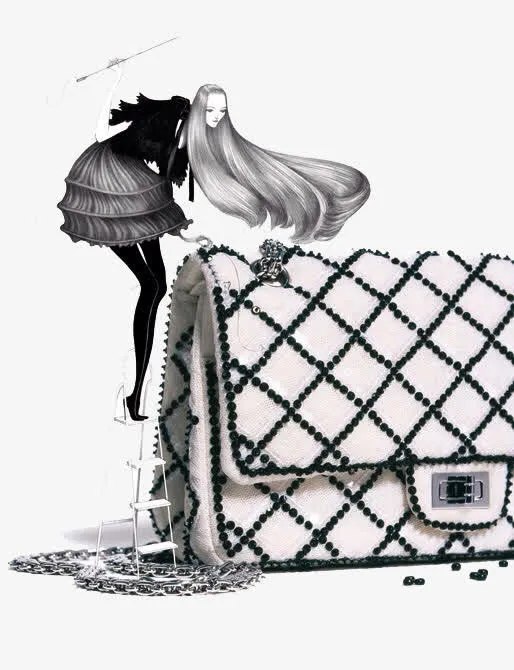 白色女性手提包免抠