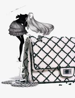 白色女性手提包免抠