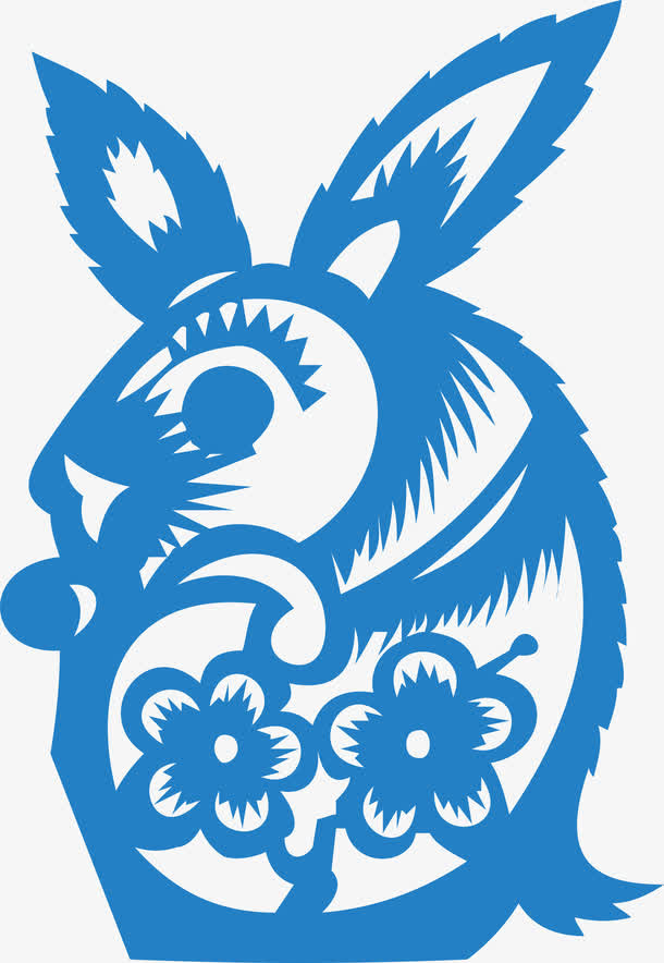 剪纸生肖兔免抠
