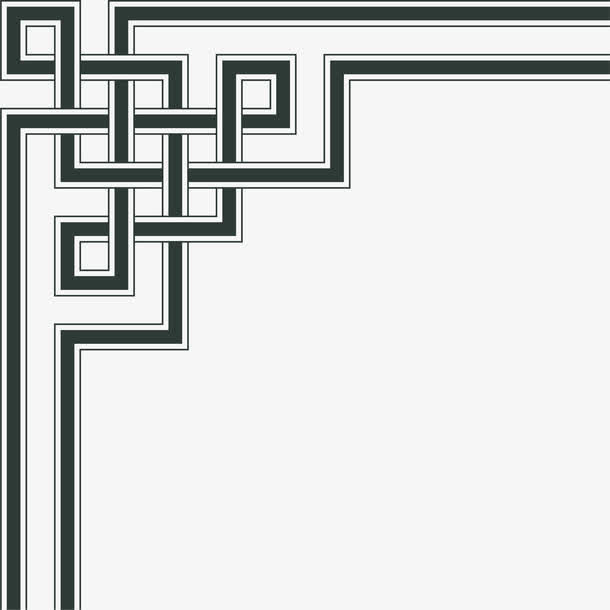 黑色简约中国风框架免抠