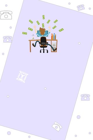 简约卡通手绘办公海报背景高清