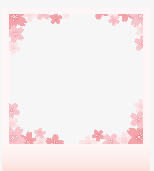 春天粉色桃花边框免抠