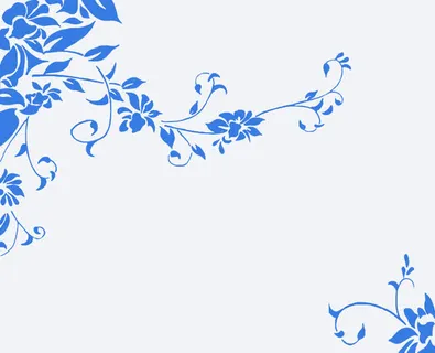 蓝色抽象风格设计花纹对角花免抠