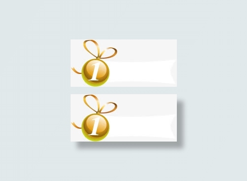 黄色圣诞小球数字标签免抠