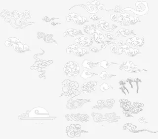 祥云矢量图祥云素描 卡通手绘祥免抠