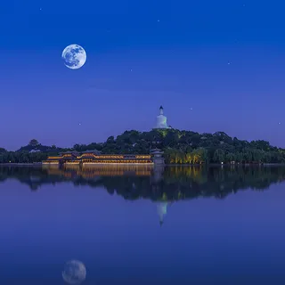 中秋北海背景高清