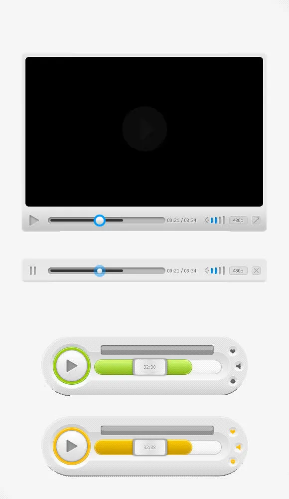 视频屏幕黑色简约免抠