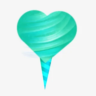 手绘彩色爱心梦幻棉花糖免抠