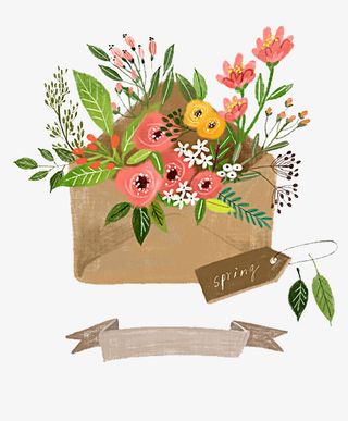 免抠卡通春天标签花朵装饰免抠