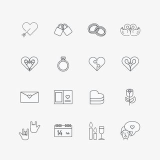 线条性情人节元素高清免扣素材免抠