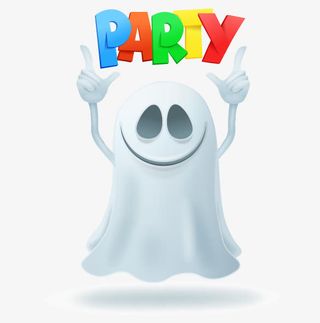万圣节举牌幽灵矢量素材免抠
