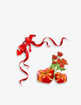 心形红色装饰盒子免抠