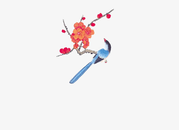 中国风，花鸟，植物，免抠