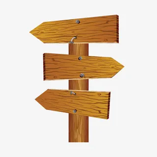 复古简约箭头指路牌免抠