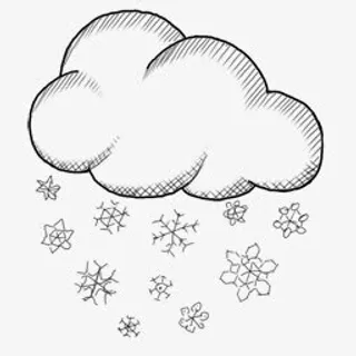 手绘云朵雪花装饰免抠