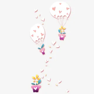 漂浮热气球免抠