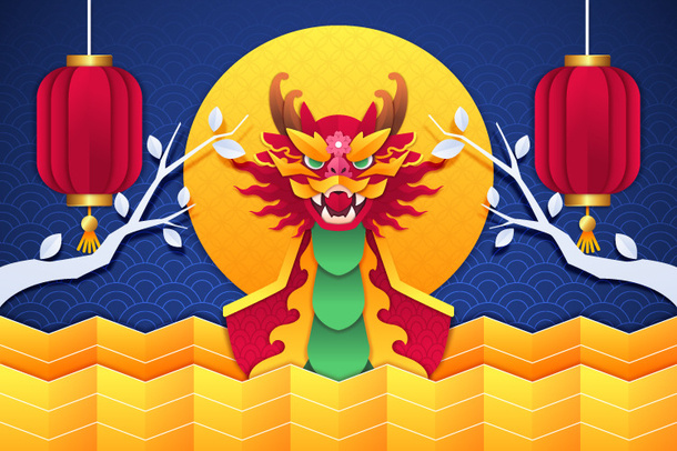 龙抬头中国传统免抠
