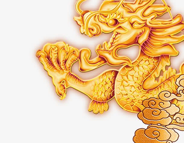 金色龙图案免抠
