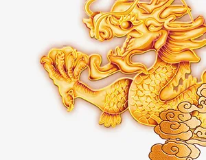 金色龙图案免抠
