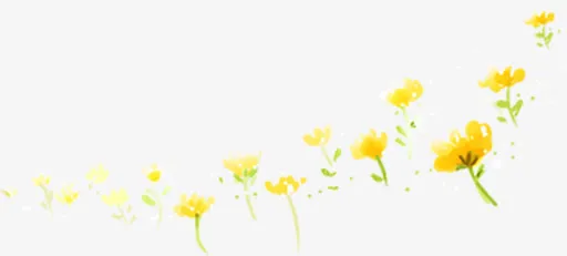 黄色卡通唯美花朵春天免抠