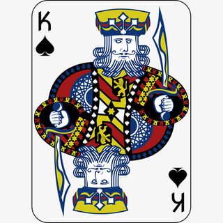 卡通国王扑克王拿刀牌面设计免抠免抠
