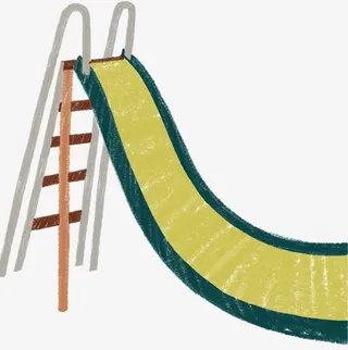 卡通滑滑梯免抠