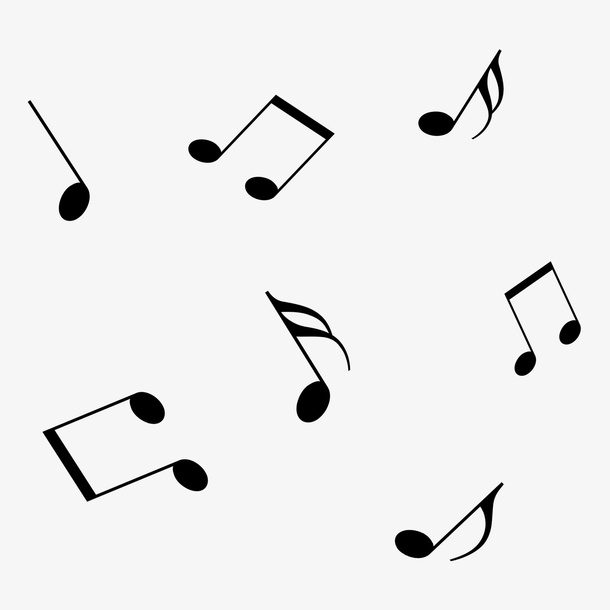 漂浮的黑色音符免抠