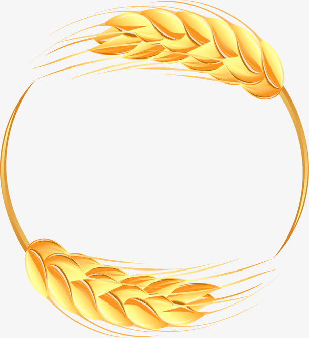 唯美麦穗边框免抠