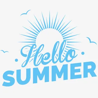 你好夏天封面设计免抠