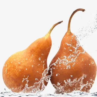 浇上水的橙子梨免抠