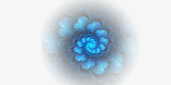 科技感蓝色发光花朵免抠