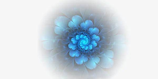 科技感蓝色发光花朵免抠