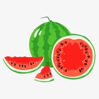 夏季西瓜手绘免抠