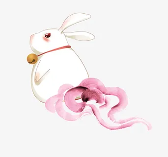 手绘  玉兔  可爱免抠