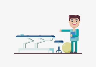 在急救床边站着的医生免抠