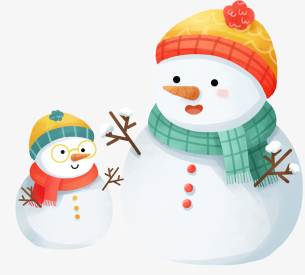 冬季，雪人，可爱雪人，雪人矢量图免抠
